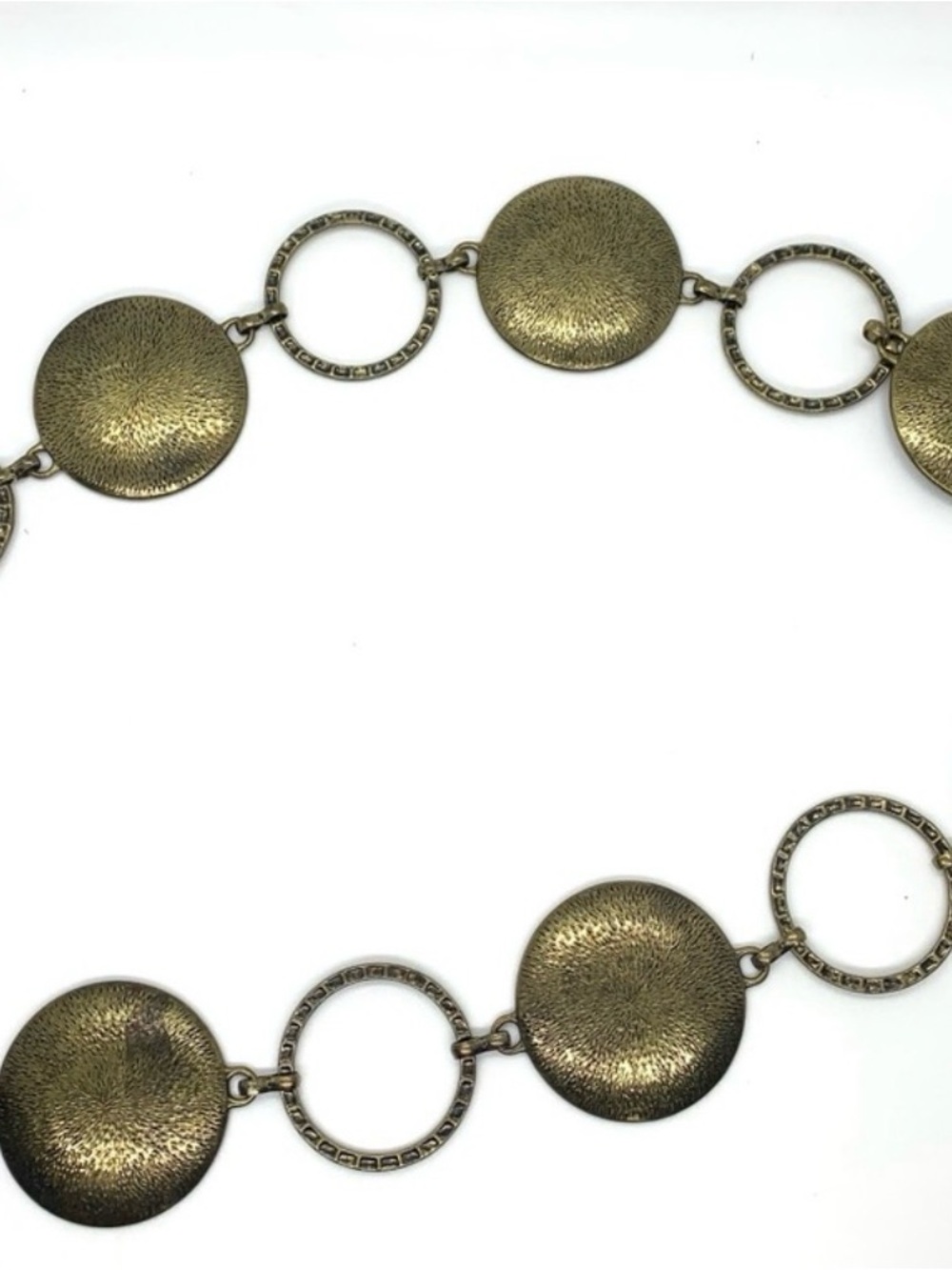 Vintage 90’s Y2K Chunky Hammered Concho Disk Metal  Chain Belt